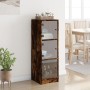 Credenza con Ante in Vetro Rovere Fumo 35x37x109 cm