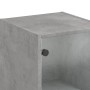 Credenza con Anta in Vetro Grigio Cemento 35x37x142 cm