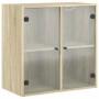 Mobile a Muro con Ante in Vetro Rovere Sonoma 68x37x68,5 cm