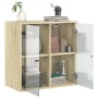 Mobile a Muro con Ante in Vetro Rovere Sonoma 68x37x68,5 cm