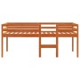 Letto a Soppalco Marrone Cera 90x190 cm Legno Massello di Pino