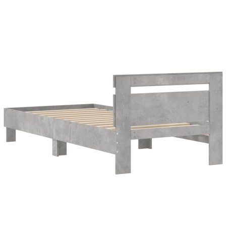 Giroletto Testiera Grigio Cemento 75x190 cm Legno Multistrato