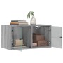 Mobili a Muro con Ante in Vetro 2pz Grigio Sonoma 68,5x37x35 cm