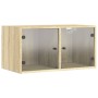 Mobile a Muro con Ante in Vetro Rovere Sonoma 68,5x37x35 cm