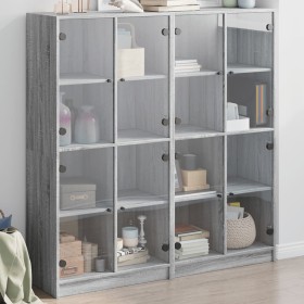 Libreria Ante Grigio Sonoma 136x37x142 cm in Legno Multistrato