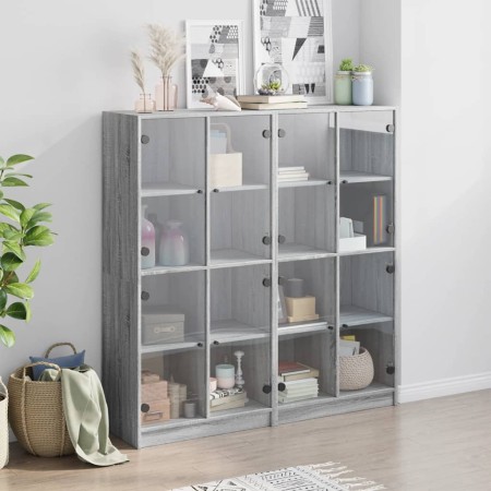 Libreria Ante Grigio Sonoma 136x37x142 cm in Legno Multistrato