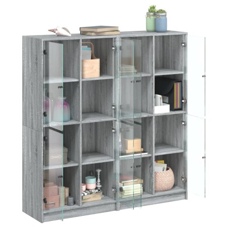 Libreria Ante Grigio Sonoma 136x37x142 cm in Legno Multistrato