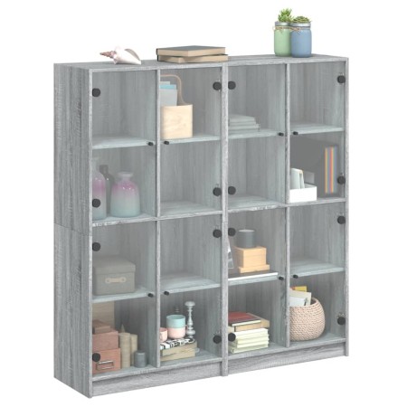 Libreria Ante Grigio Sonoma 136x37x142 cm in Legno Multistrato