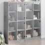 Libreria Ante Grigio Cemento 136x37x142 cm in Legno Multistrato