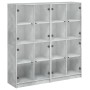 Libreria Ante Grigio Cemento 136x37x142 cm in Legno Multistrato