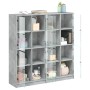 Libreria Ante Grigio Cemento 136x37x142 cm in Legno Multistrato