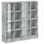 Libreria Ante Grigio Cemento 136x37x142 cm in Legno Multistrato