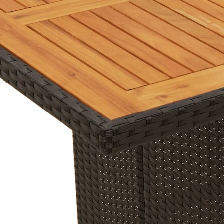 Set da Pranzo da Giardino 7 pz Nero con Cuscini in Polyrattan