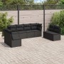 Set Divani da Giardino con Cuscini 8 pz Nero in Polyrattan