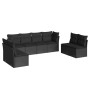 Set Divani da Giardino con Cuscini 8 pz Nero in Polyrattan