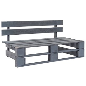 Panca da Giardino su Pallet in Legno Grigio