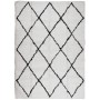 Tappeto Shaggy PAMPLONA a Pelo Lungo Crema e Nero 200x280 cm