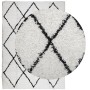 Tappeto Shaggy PAMPLONA a Pelo Lungo Crema e Nero 200x280 cm