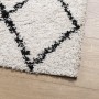 Tappeto Shaggy PAMPLONA a Pelo Lungo Crema e Nero 200x280 cm