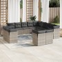 Set Divani da Giardino 13 pz con Cuscini Grigio in Polyrattan