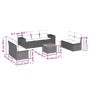 Set Divano da Giardino 8 pz con Cuscini Grigio in Polyrattan