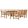 Set da Pranzo Giardino 7pz con Cuscini Legno Massello di Acacia