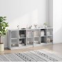 Libreria con Ante Grigio Sonoma 204x37x75 cm Legno Multistrato