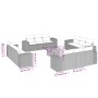 Set Divani da Giardino 13 pz con Cuscini Grigio in Polyrattan