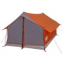 Tenda da Campeggio 2 Persone Grigio e Arancione Impermeabile