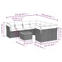 Set Divani da Giardino 9 pz con Cuscini Nero in Polyrattan