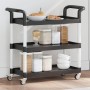 Carrello a 3 Ripiani Nero 77x34x72 cm in Alluminio