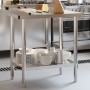 Tavolo Lavoro Cucina con Paraschizzi 82,5x55x93cm Acciaio Inox