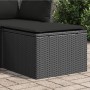 Sgabello Giardino con Cuscino Nero 55x55x37 cm in Polyrattan