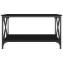 Tavolino da Salotto Nero 80x50x45 cm Legno Multistrato e Ferro