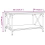 Tavolino da Salotto Nero 80x50x45 cm Legno Multistrato e Ferro