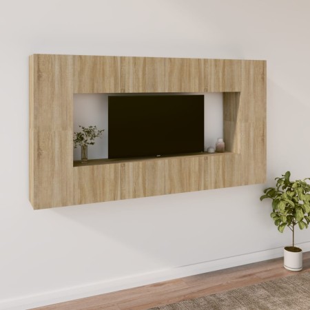 Set Mobili Porta TV 8pz Rovere Sonoma in Legno Multistrato