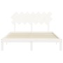 Giroletto con Testiera Bianco 140x200 cm in Legno Massello