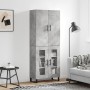 Credenza Grigio Cemento 69,5x34x180 cm in Legno Multistrato