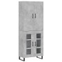 Credenza Grigio Cemento 69,5x34x180 cm in Legno Multistrato