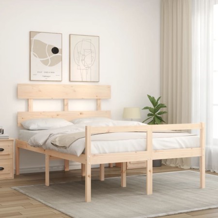 Letto per Anziani con Testiera 120x200 cm in Legno Massello