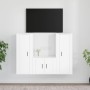 Set Mobili Porta TV 3 pz Bianco in Legno Multistrato