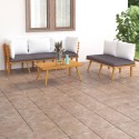 Set Divani da Giardino 5 pz con Cuscini in Massello di Acacia