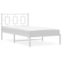 Giroletto con Testiera Metallo Bianco 100x200 cm