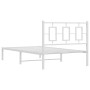Giroletto con Testiera Metallo Bianco 100x200 cm