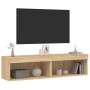 Mobili TV con Luci LED 2pz Rovere Sonoma 60x30x30 cm