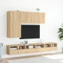 Mobili TV Parete 2pz Rovere Sonoma 60x30x30cm Legno Multistrato