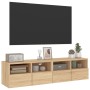 Mobili TV Parete 2pz Rovere Sonoma 60x30x30cm Legno Multistrato