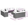 Set Divani da Giardino 13 pz con Cuscini Grigio in Polyrattan