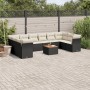 Set Divani da Giardino 11 pz con Cuscini in Polyrattan Nero