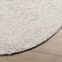 Tappeto Shaggy PAMPLONA a Pelo Lungo Moderno Crema Ø 80 cm